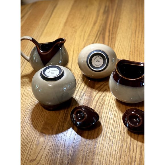Two Sets of Vintage 1970 SANGO Mid Century Nova Brown Sugar and Creamer Set - Picture 3 of 16